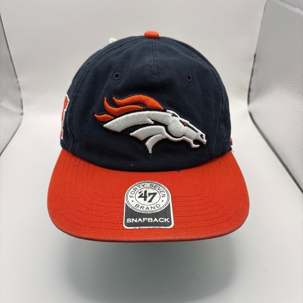 Denver Broncos '47 Brand Marvin Captain Snapback Hat Navy‎ Orange NFL Cap